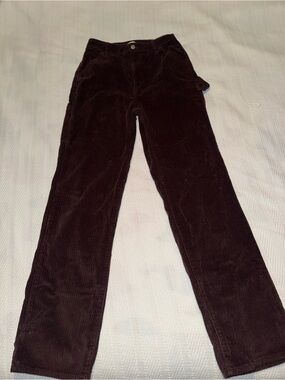 PacSun Women’s Dark Brown Corduroy Boyfriend Carpenter Pants